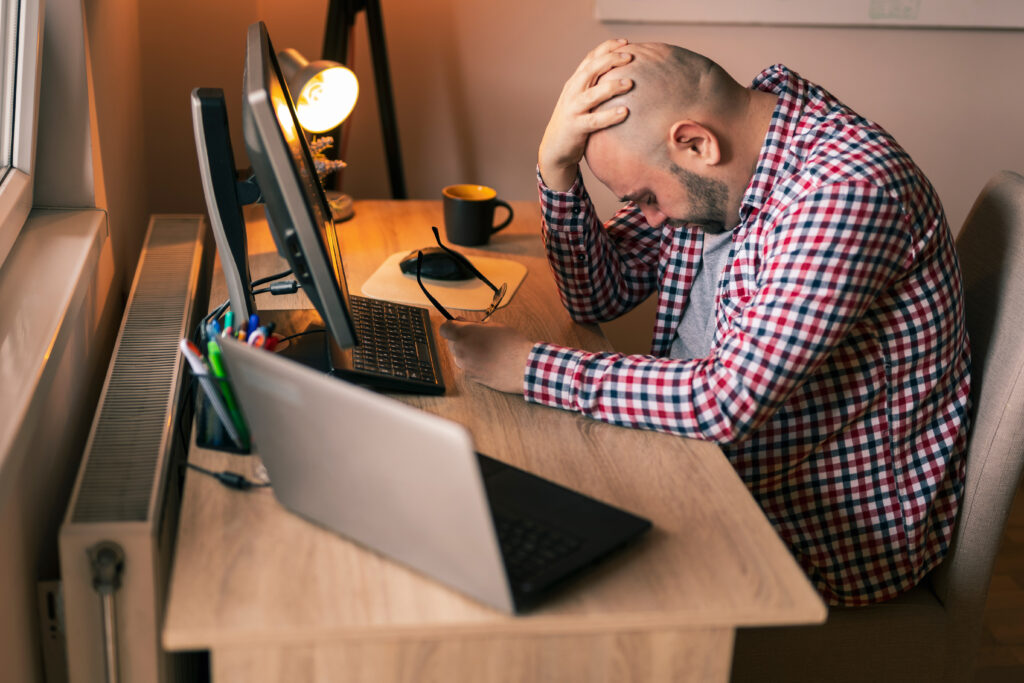 bald stressed male financial stressed linked to mental health